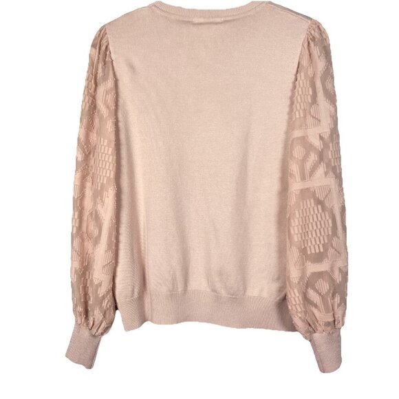 RIO & RIAN Long Sleeve Lightweight Sweater Blush Pink Size Medium NWT New Preppy - Picture 8 of 11